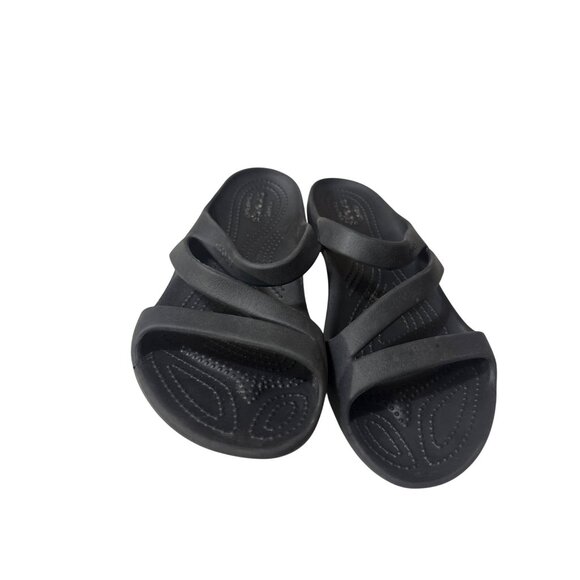 Womens Crocs Black Strappy Sandals Size W8 Lightweight & Comfortable - Picture 2 of 5